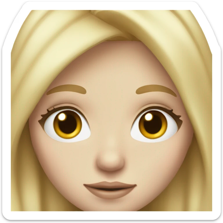 blonde hair girl with pale skin and long eyelashes sticker
