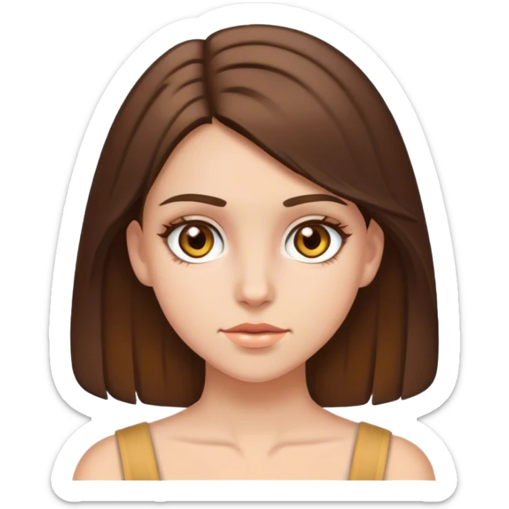 Caucasian girl brunette hair hazel eyes teen sticker