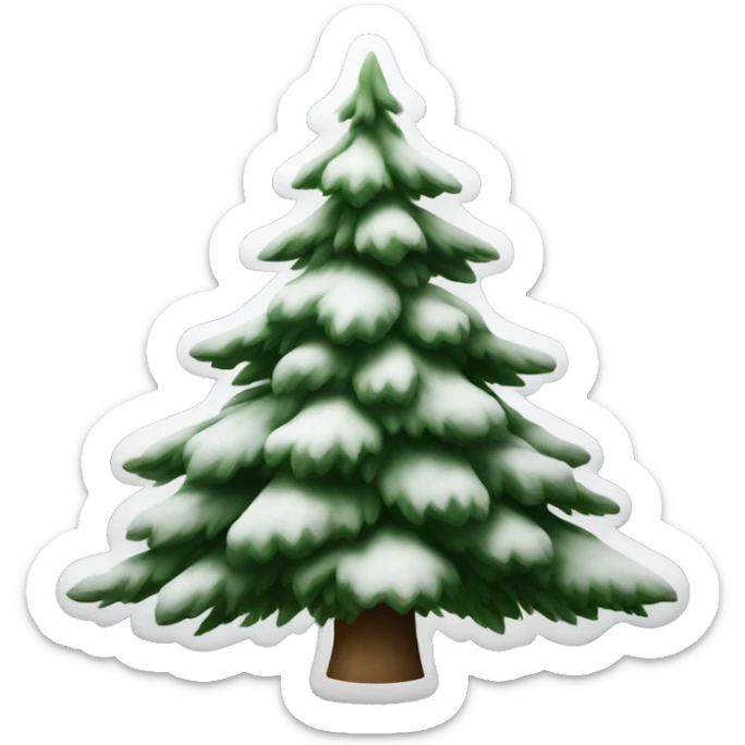  actual white fir christmas tree isolated.  sticker