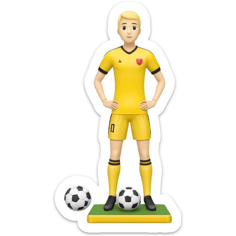 create an emoji of a yellow soccer free kick mannequin - it should just be a piece of soccer equipment sticker