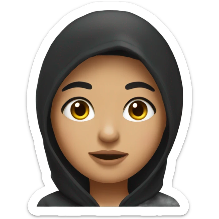 A Mexican girl with black hair in a hoodie sticker