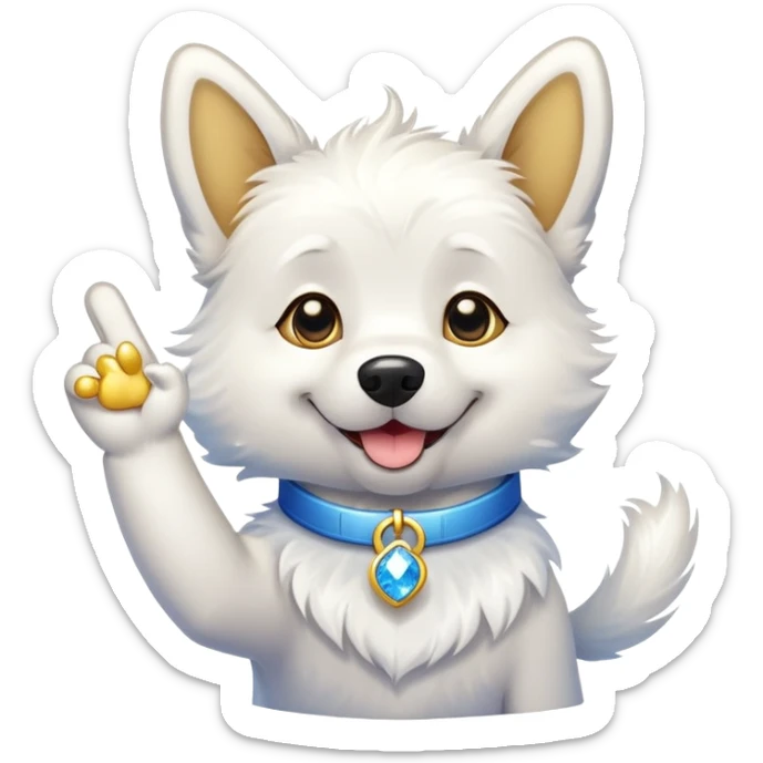 A proud cartoon dog giving a perfect OK hand gesture with sparkles all around sticker