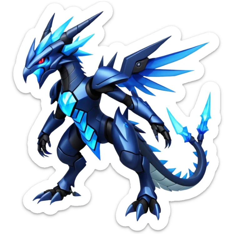 Punk’ish Edgy Futuristic Badass Dark Gothic Zekrom-Dialga-Aurorus-Hybrid-Creature sticker