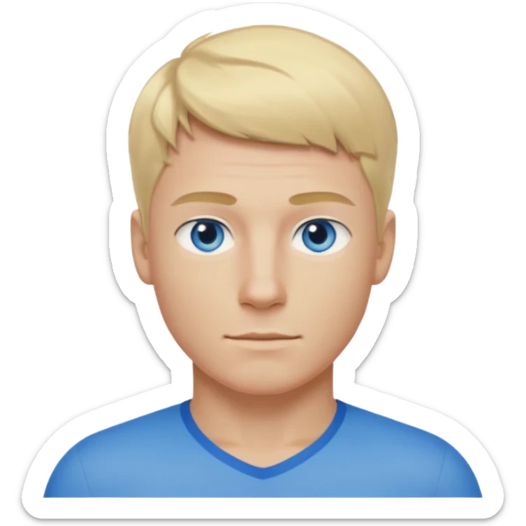 real human male short blond hair blue eyes 5ft 9 140lbs Italian sticker