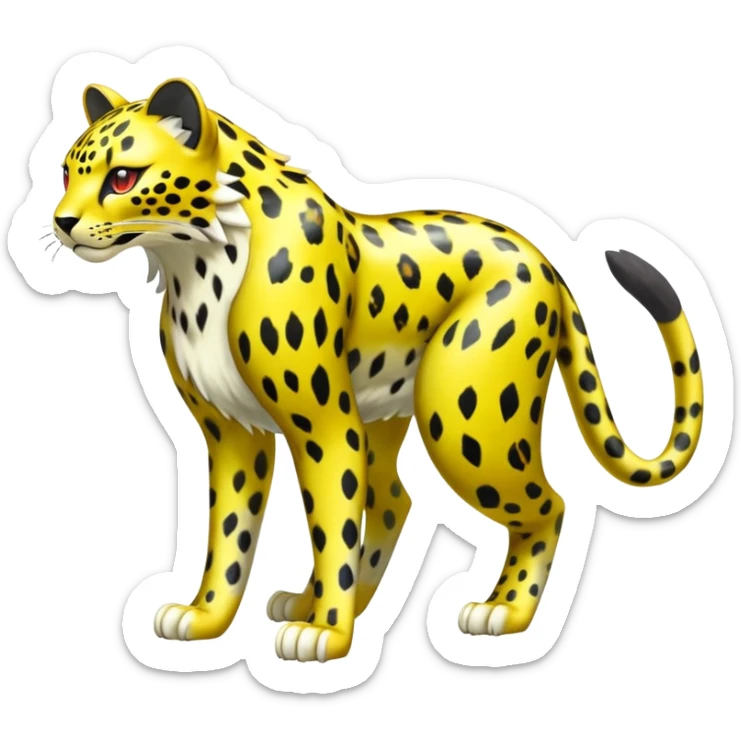 Shiny Elemental Exotic Colorful Epic Cool Liepard-Delcatty-Pokémon-Fakémon-hybrid-creature (full body) sticker