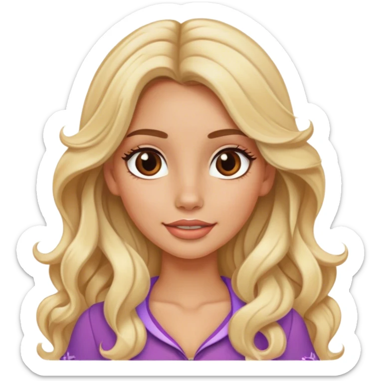 Blonde model with brown eyes, long wavy hair, Disney world tourist  sticker