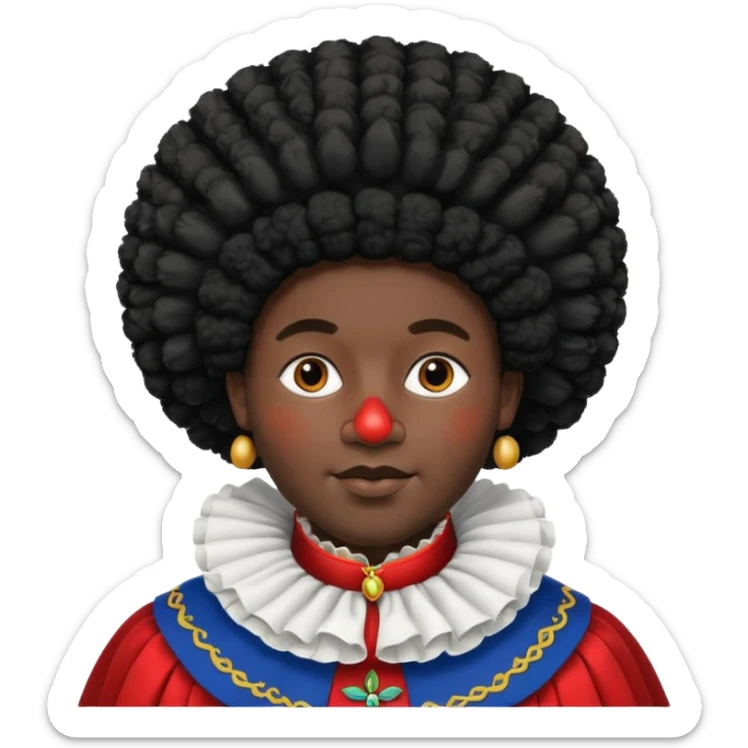 Zwarte Piet , de knecht van Sinterklaas. Met zijn kraag, Afro haar en een muts op zijn/ haar goofd sticker