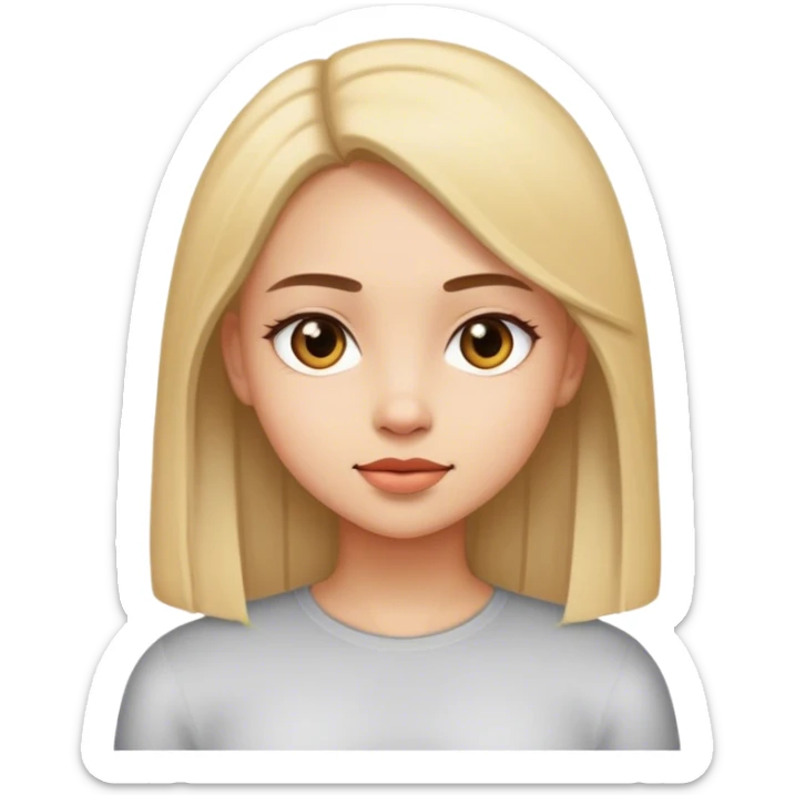 Girl with straight hair sticker