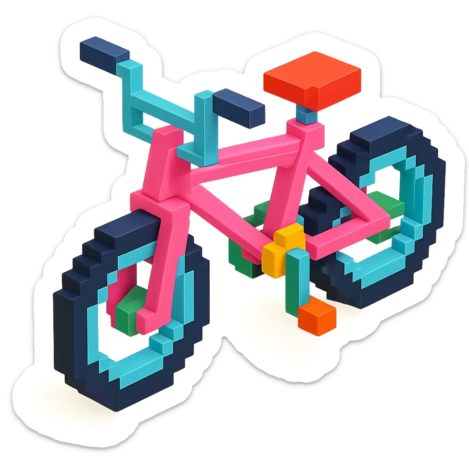 розовый велосипед BMX, no background sticker