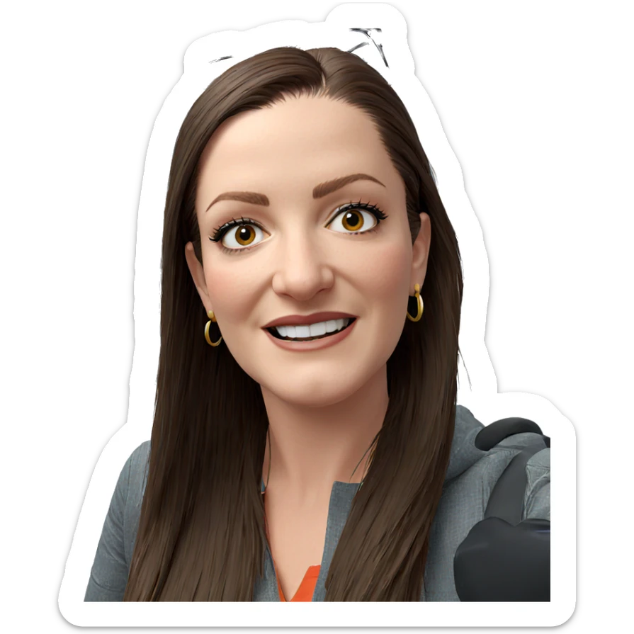 smiling girl with glasses sticker