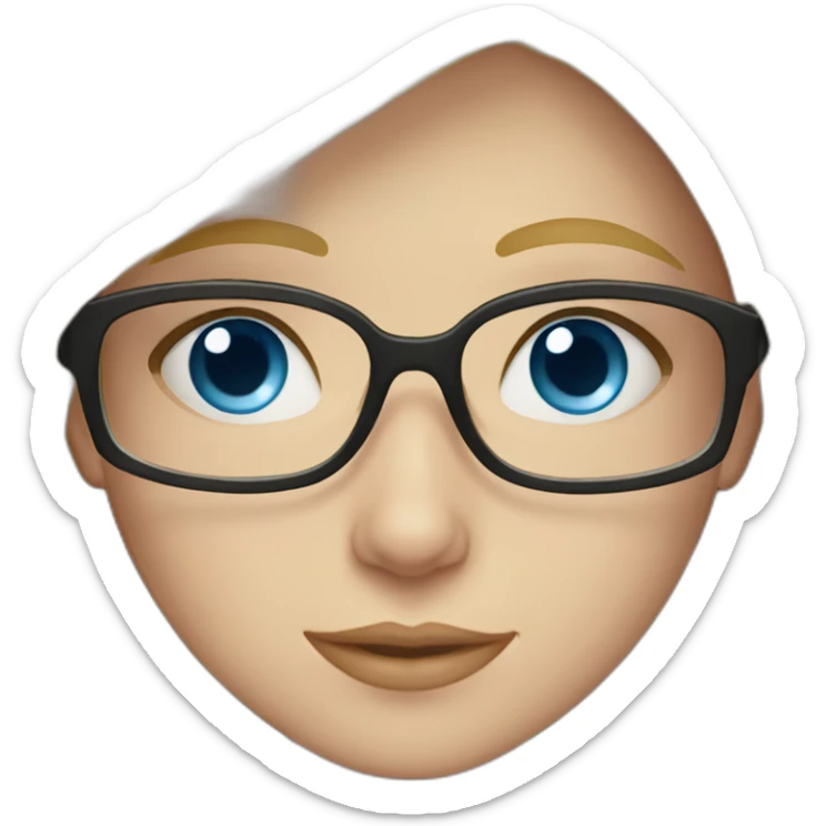 A Russian Girl with Blue eyes, Rose glasses and Blond hair sticker