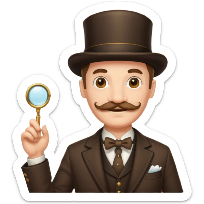 emoji of a gentleman with moustache and monocle standing nearby door welcoming you sticker