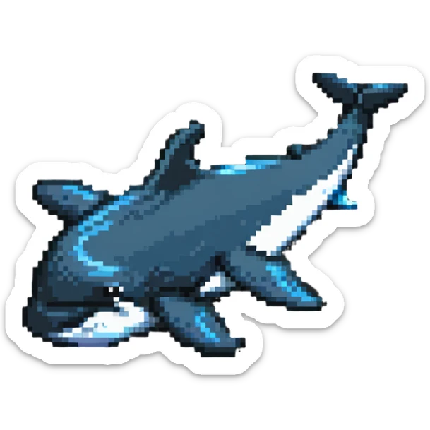 orca pixel art sticker
