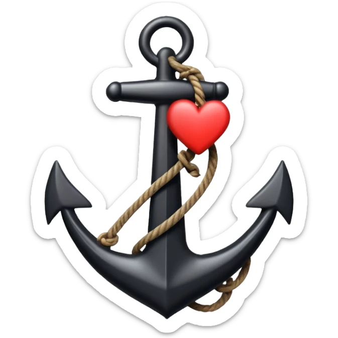 Je veux un emoji encre dans ce style là : ⚓ je veux qu’il représente l’amour sentimentale et attachant vers une personne  sticker