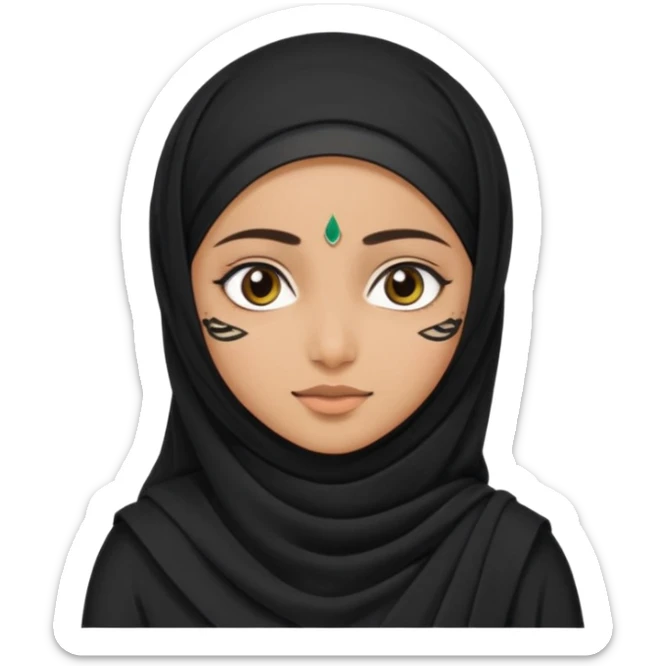 tamilnadu girl slim girl wear black saree with hijab in head create emoji like sticker sticker