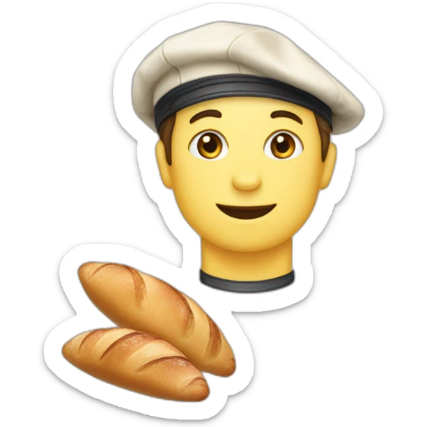 Français avec un béret , une bouteille de champagne une marinière et une baguette sticker