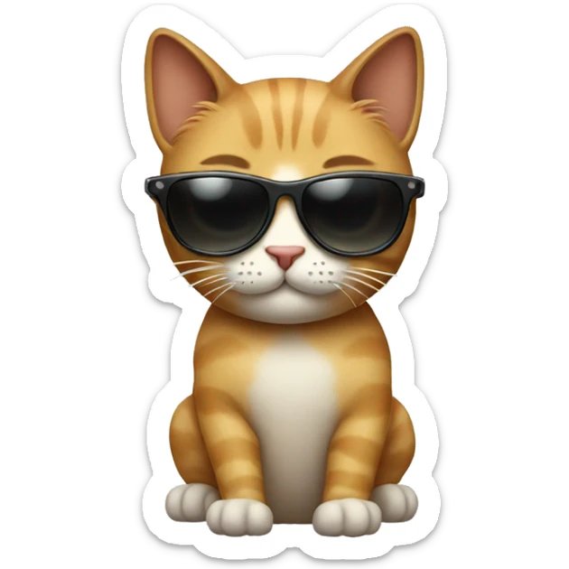 Cat with sunglasses sticker