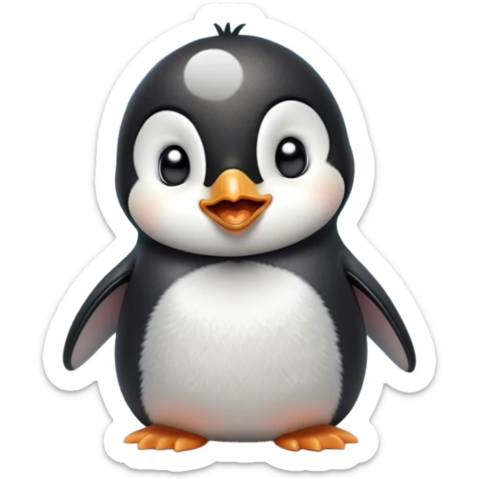 Cinematic Cute Yawning Baby Penguin Portrait Emoji, Head tilted slightly with a dramatic, wide-open yawn, showcasing soft, cuddly feathers and sleepy, half-closed eyes brimming with drowsy contentment, Simplified yet irresistibly adorable features, highly detailed, glowing with a soft, cozy polar glow, high shine, relaxed yet expressive, stylized with a dash of whimsical charm, soft glowing outline, capturing the essence of a drowsy yet affectionate arctic cherub that appears ready to stretch out for a nap! sticker
