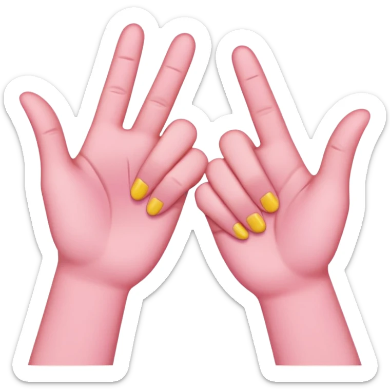 2D yellow pinky-promise/Pinky swear/ pinky handshake gesture emoji, bold outline, transparent 1024×1024. sticker
