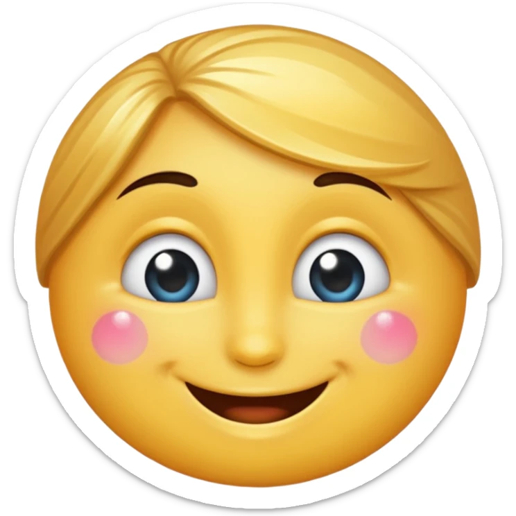 A happy face with a little sparkle sticker