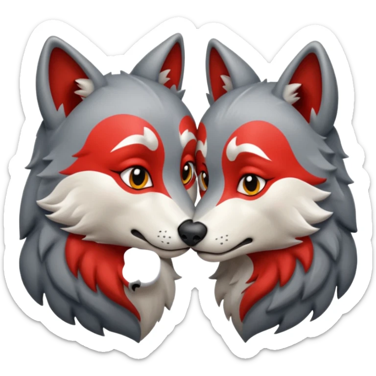 Lobo gris beso sticker