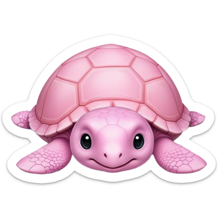 light pink turtle, cute, adorable, looks like a stuffed animal with no details in skin sticker