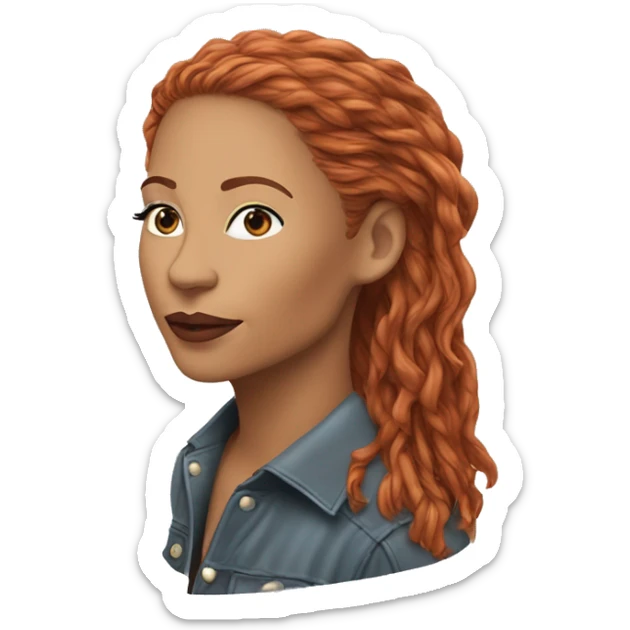 Chappell Roan, is an American singer and songwriter from Missouri. Working with collaborator Dan Nigro, the majority of her music is inspired by 1980s synth-pop copper red hair long sticker