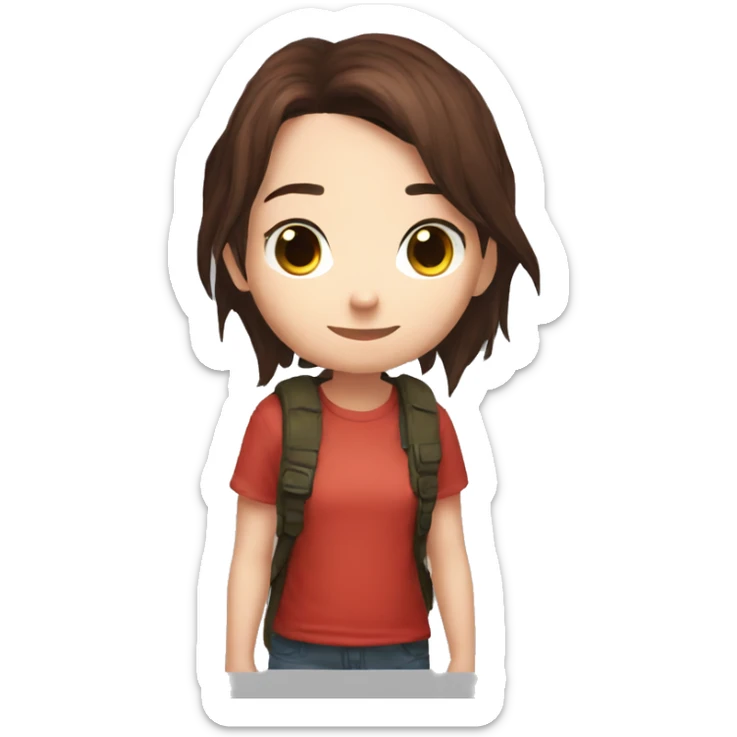Ellie the last of us red t-shirt Little bit dezoom sticker