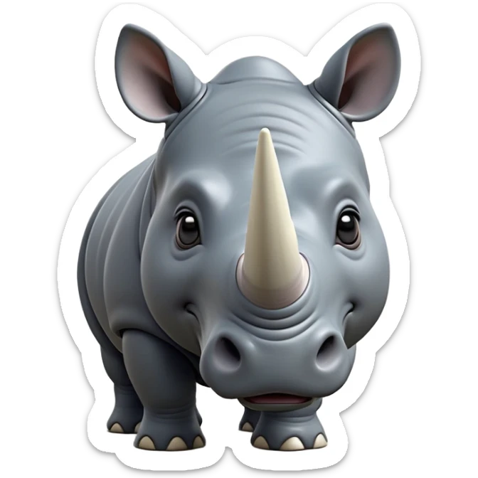 cinematic-cute-rhinoceros-zomed-out-portrait-emoji,-head-tilted-playfully-and-inquisitively,-featuring-a-rugged,-glossy-slate-gray-hide-with-a-gentle,-rounded-ivory-horn-and-round,-sparkling-eyes-filled-with-curious-wonder,-showing-the- (2) sticker