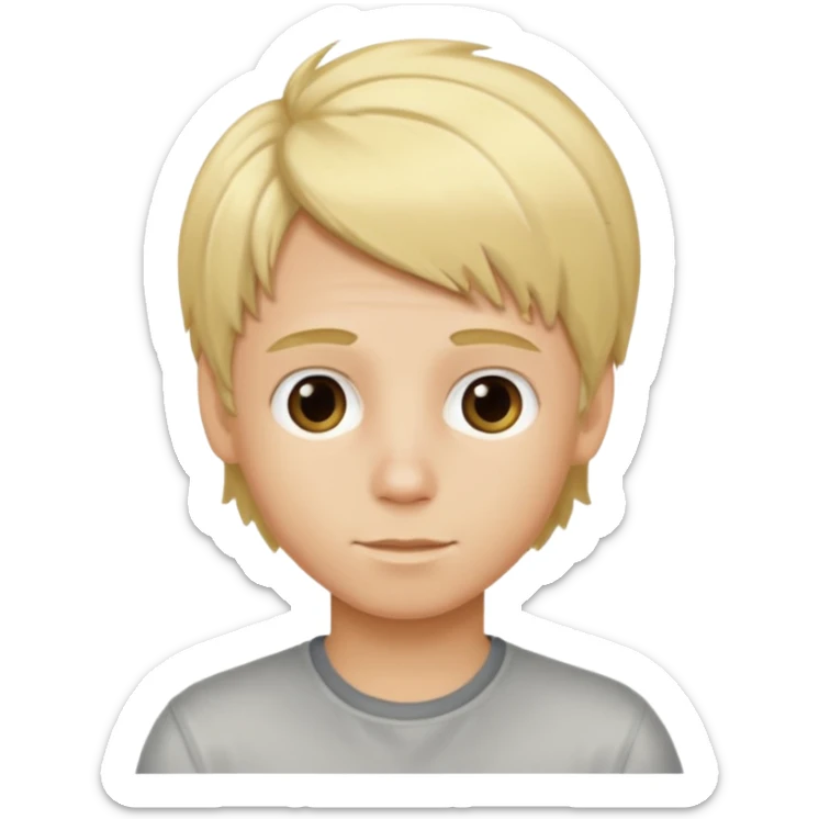 Je veux un garçon blond qui montre à la caméra ses cheveux avec des mèches blondes sticker