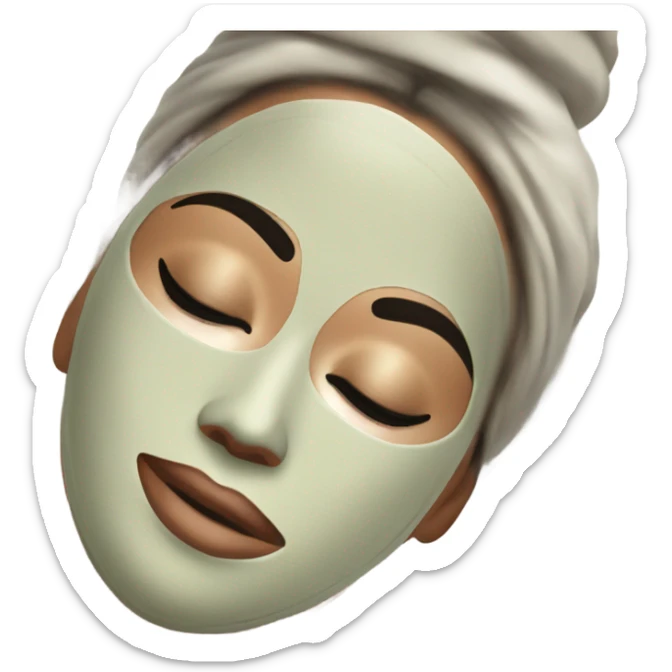 Lady with face mask spa beauty full face relaxing sticker