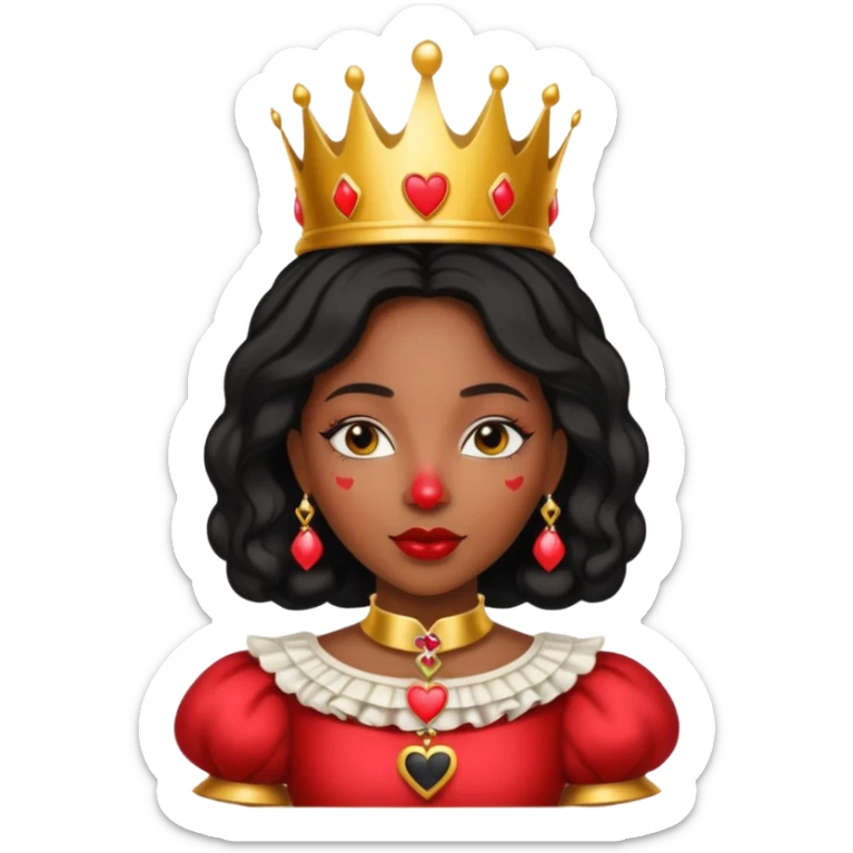 Black woman queen of hearts in Wonderland  sticker