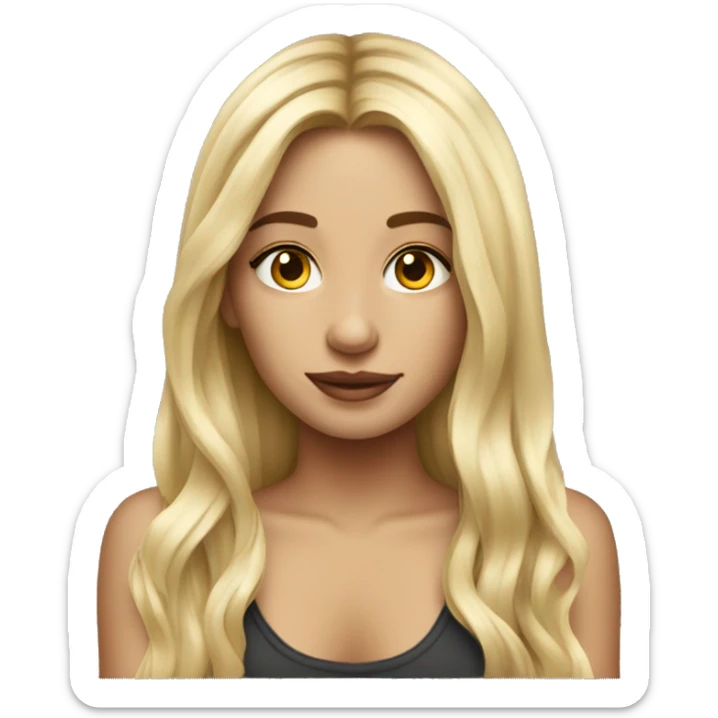 tatto artist girl with long blond hair sticker