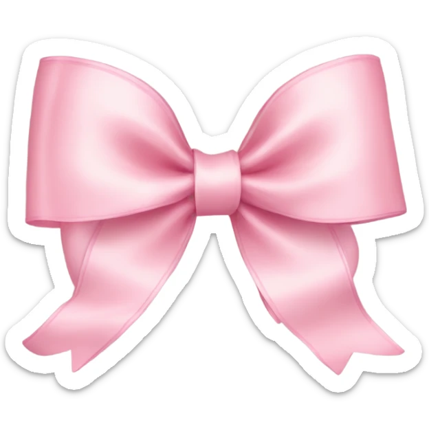 light pink ribbon bow sticker