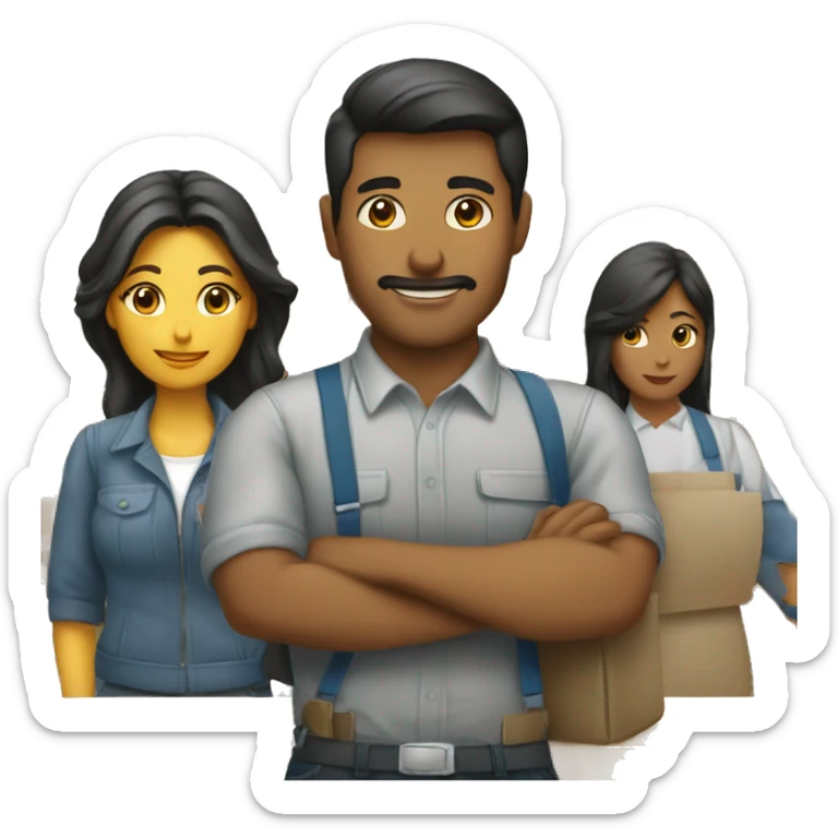 trabajador HOMBBRES Y MUJERES EN UNA TIENDA DE APPLE sticker