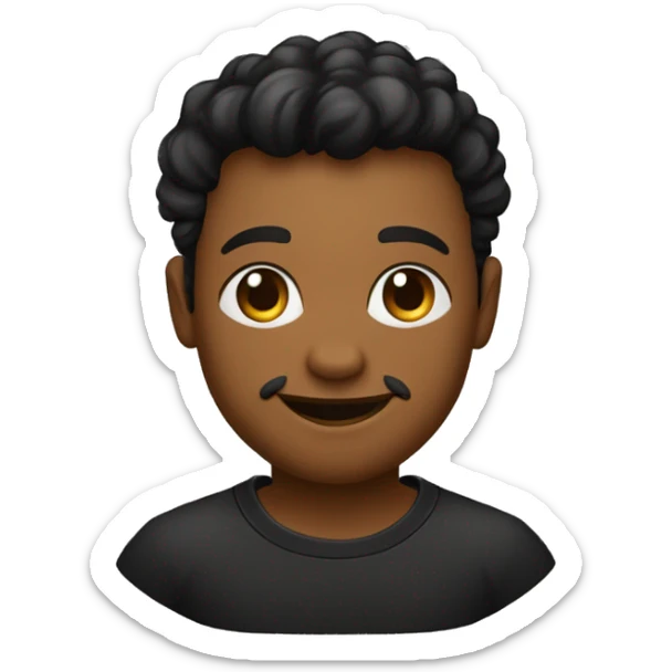 homem jovem com cabelo preto liso, pele clara, camiseta preta fazendo sinal de positivo com as mãos sticker