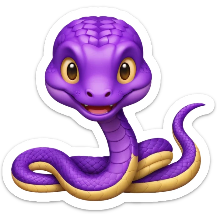  i want a animated emoji with the text "'Lil Viper sorry" for a little purple cute viper sticker