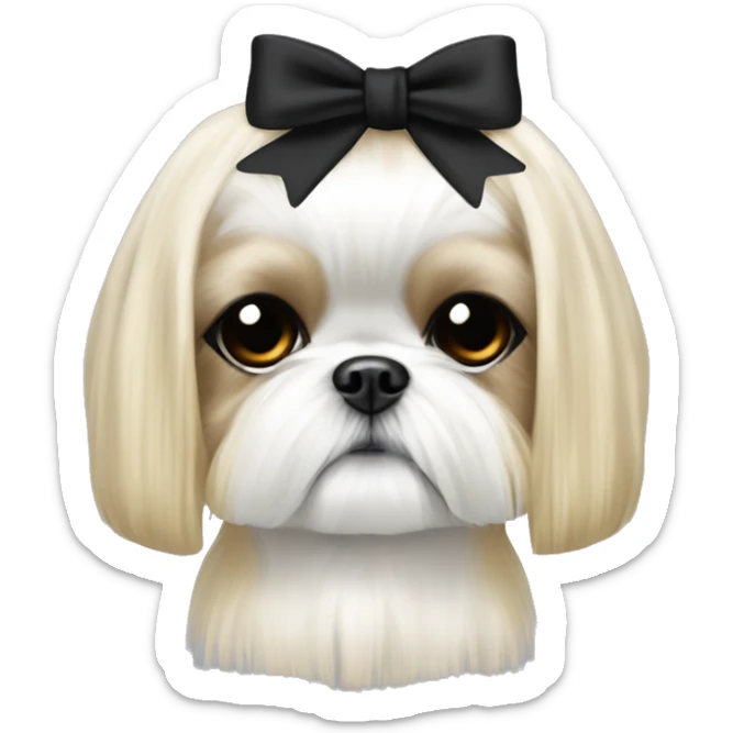 golden cream shih tzu white girl cute medium hair goth bow sticker