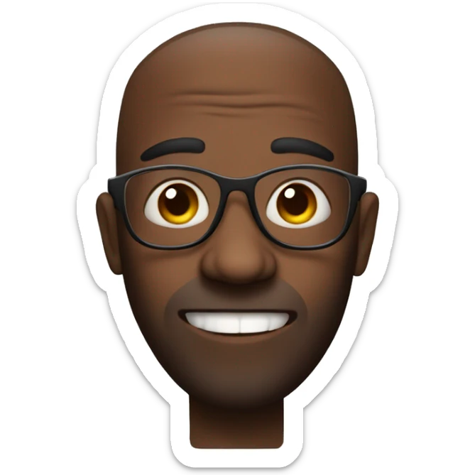 A funny guy that wear a glass, has a an african color and look terrifying sticker