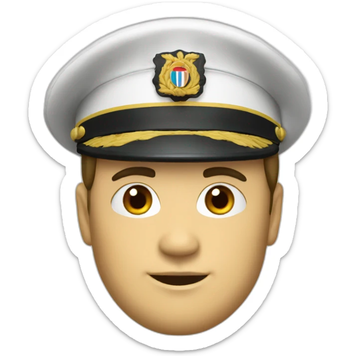Create an emoji representing a lieutenant of the French army in 1990 sticker