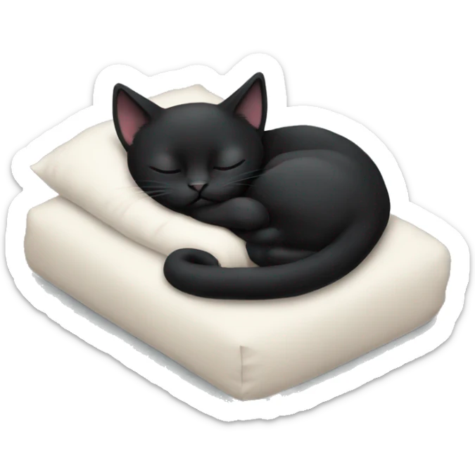 Sleeping black kitty sticker