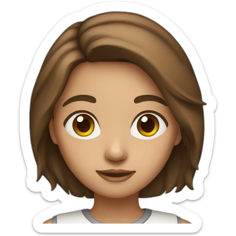 Girl with medium brown hair sticker