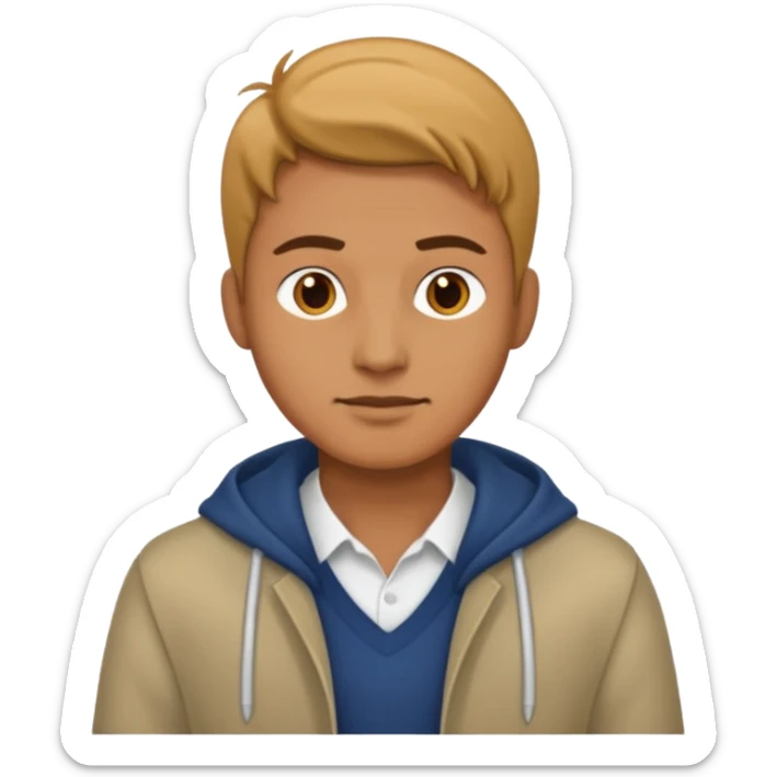 man, shot from the center of the chest, but wearing clothes sticker