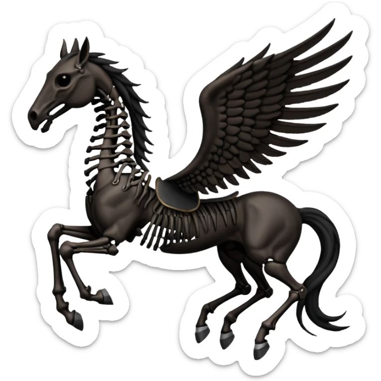 thestral: Winged horses visible only to those who have witnessed death and understand its significance. Can u make it thinner? Like an achal tekkine? sticker