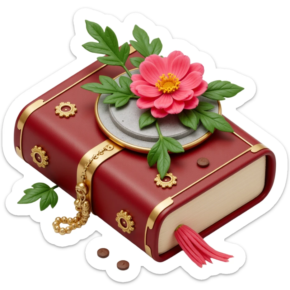 coquette rococo closed hardcover journal sticker