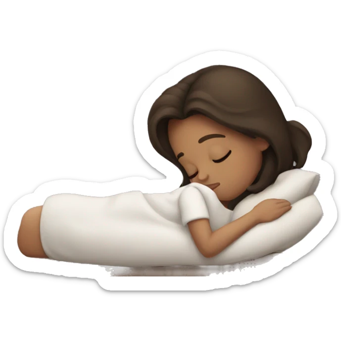 Brunette girl sleeping sticker