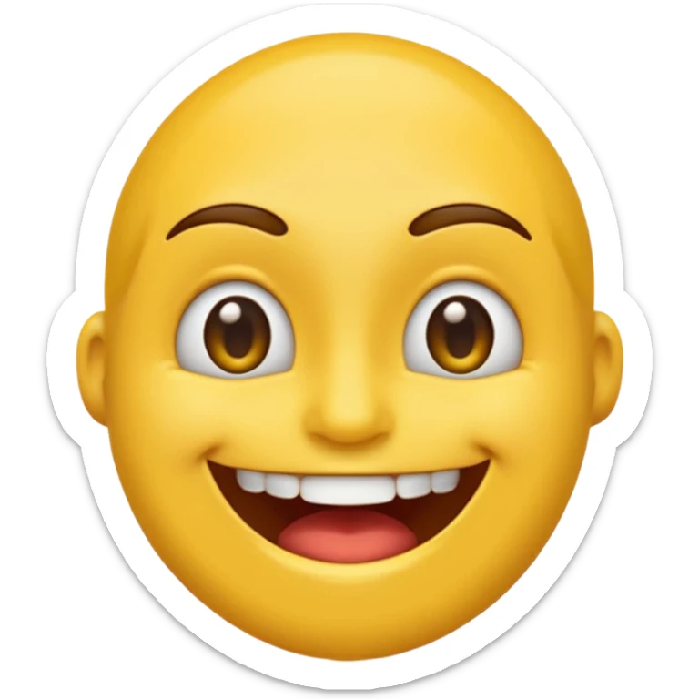Emoji amoureux tête jaune avec un sourire et le doigt sur les dents  sticker