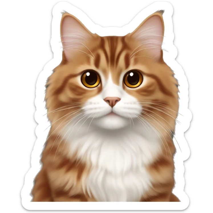 Turtie Siberian cat with copper red haired having dark brown yes girl  sticker