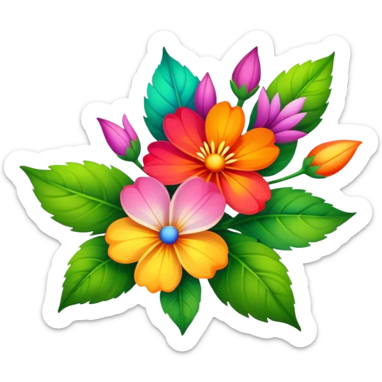 Colorful Floral Fakémon sticker