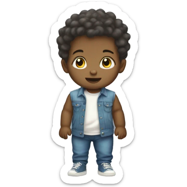 baby boy with hair5 and white skin full length sticker